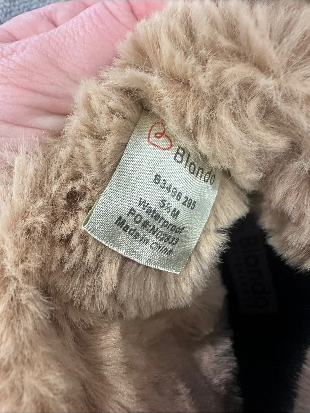Blondo Taupe Faux-Suede Fur-Trim Ankle Boots